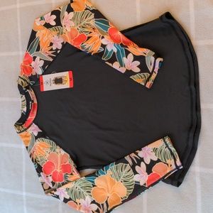 Hurley Women's Black Floral Rash Guard